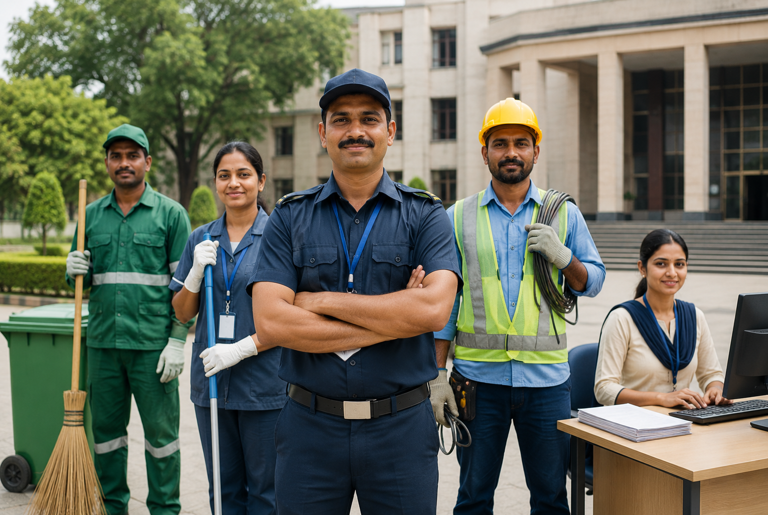 Government manpower workforce providing municipal and public sector support services